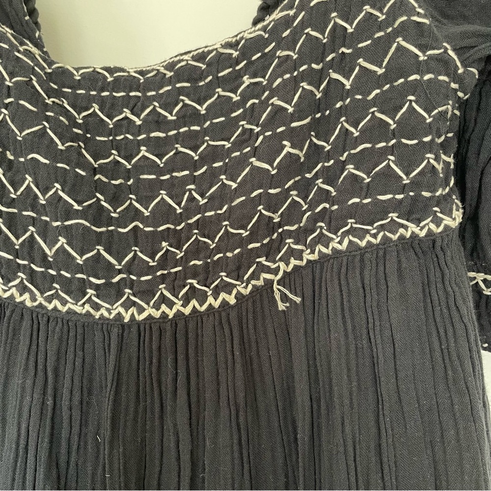 Black Embroidered Square-Neck Maxi Dress - Picture 5 of 6